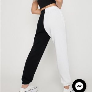 GARAGE Black & White Colorblock Boyfriend Joggers